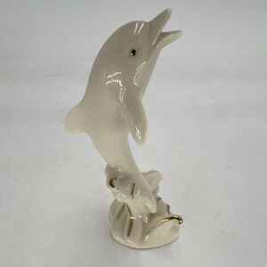 Lenox Porcelain Dolphin Figurine Handcrafted Gold Accents